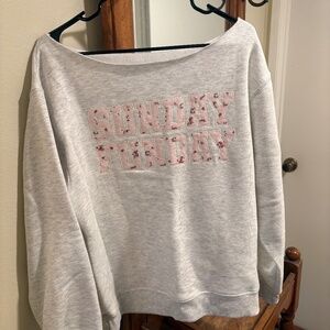 women's wild fable off the shoulder sweatshirt size small